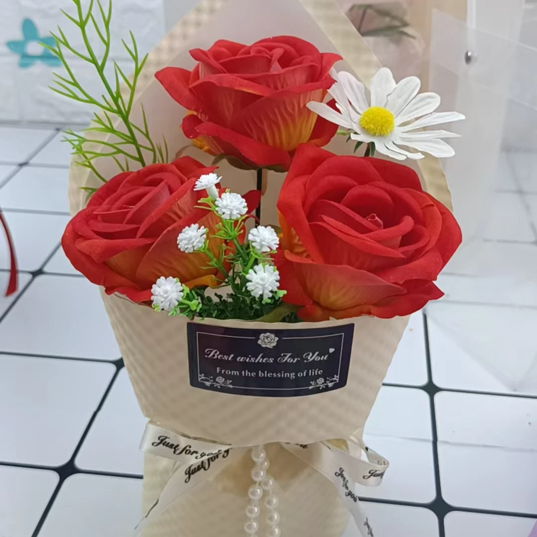 小雏菊半成品花瓣花芯花托二号花杆配花DIY仿真材料非成品