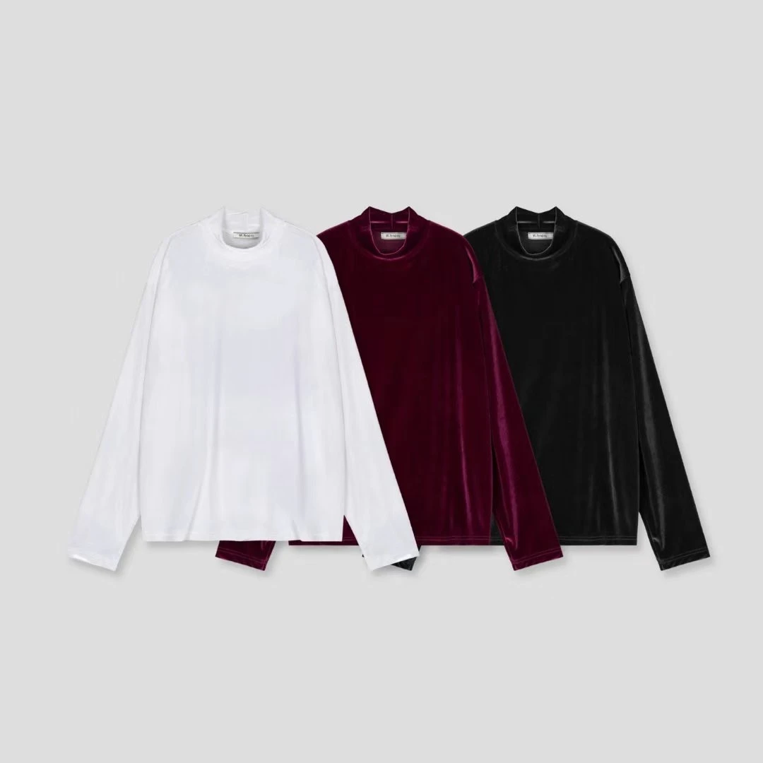 【YSFZ】自留款—设计师高级感垂感丝滑半高领丝绒百搭打底衫