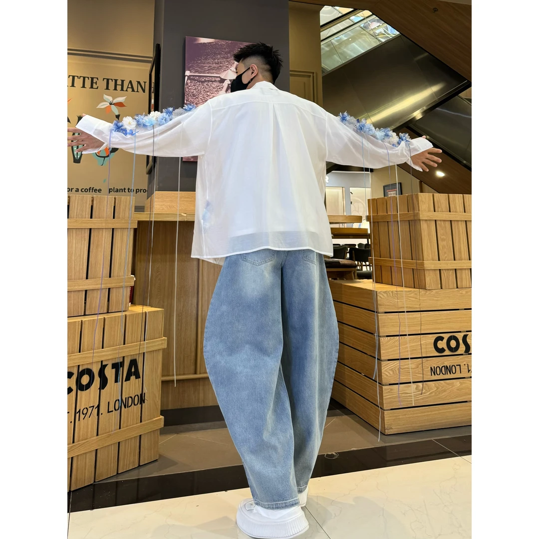 【YSFZ】设计师飘逸感绝绝子的全手工双臂立体烫花衬衫