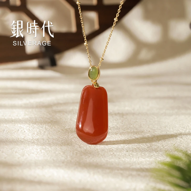 惊鸿   银时代无事牌红玛瑙项链