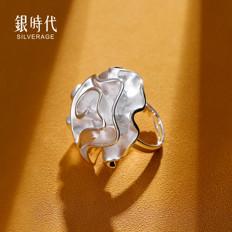 925银戒指 【总裁奶奶专享】银时代时尚系列S925纯银玫瑰花戒指
