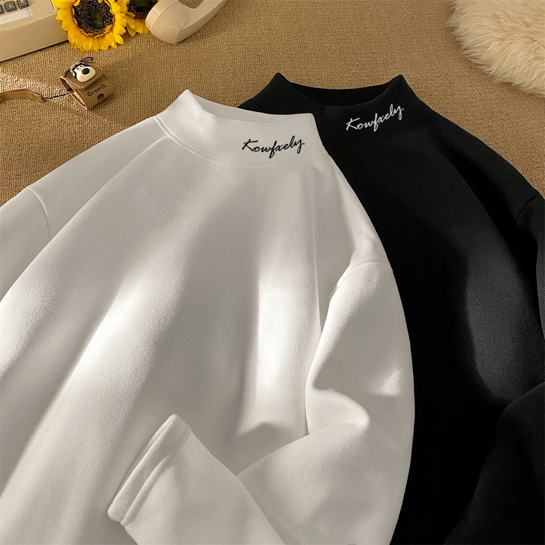 @MXD 冬季必备半高领德绒打底衫男秋冬纯色百搭保暖宽松内搭上衣