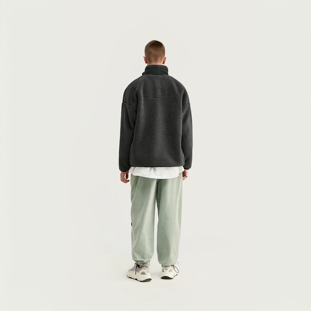 流石男装保暖摇粒绒夹克2024新款冬季时尚厚款仿羊羔毛高级外套