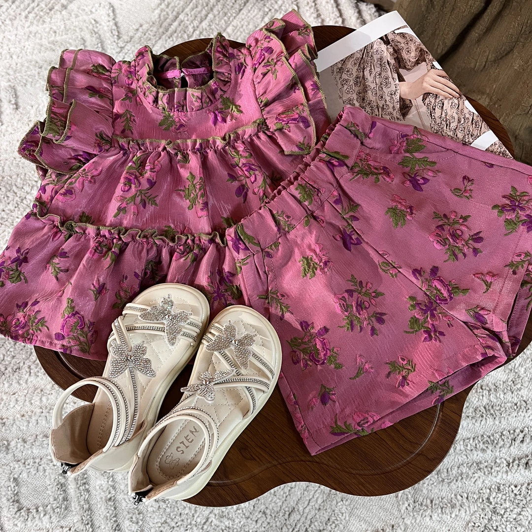 女童夏季套装2024新款洋气儿童时髦夏装小女孩夏款小香风两件套潮