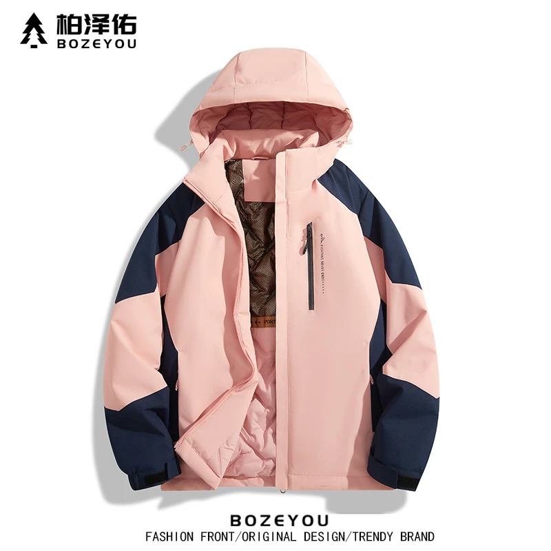 【发货快】情侣款加厚黑金石墨烯棉衣连帽时尚棉服保暖防风外套