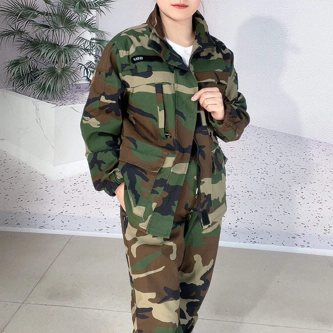 春秋新款工作服套装男女弹力户外汽修劳保休闲工装耐磨防烫迷彩服