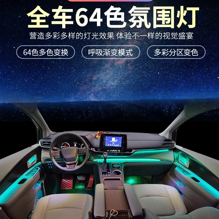 适用格瑞维亚赛那氛围灯塞纳改装内饰LED脚窝环境气氛灯装饰配件