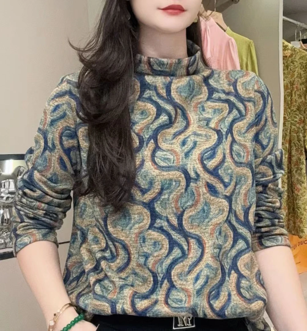 加绒加厚双面奥绒德绒保暖衣女秋冬上衣#102