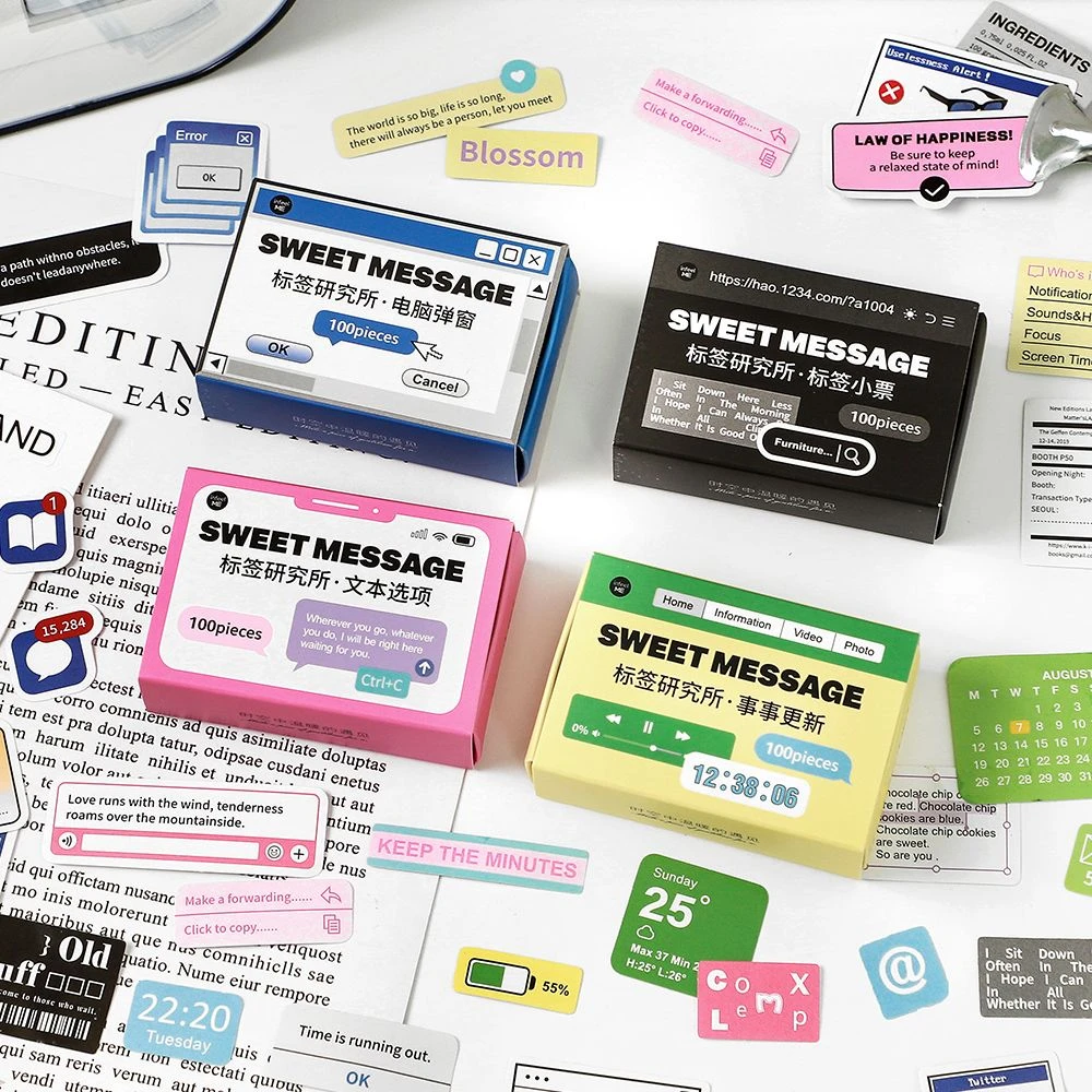 标签研究所盒装贴纸 高颜值ins风创意标签贴纸手帐手工装饰拼贴纸