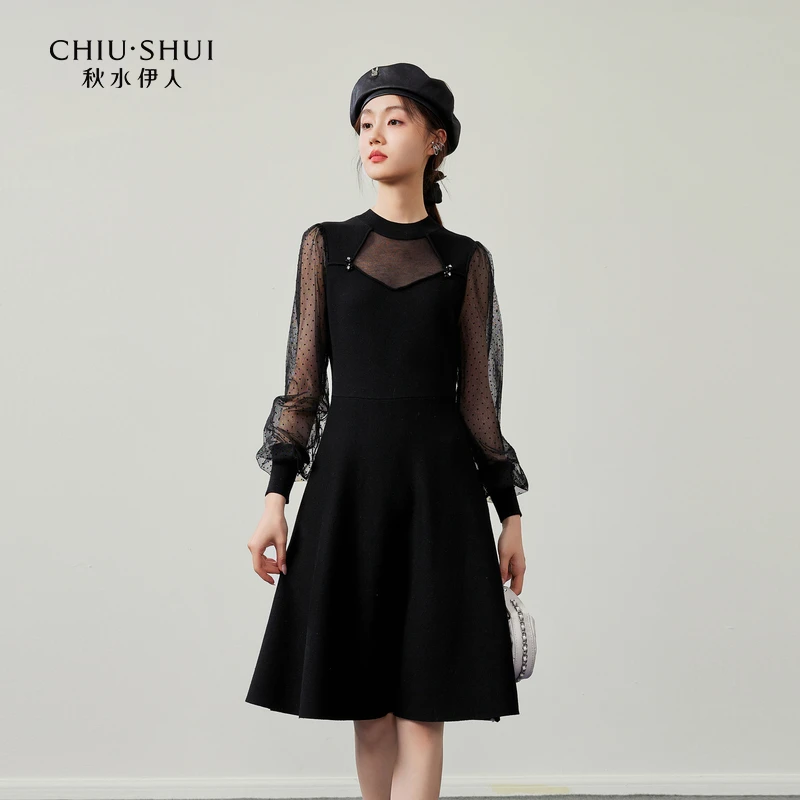 【直播】秋水伊人连衣裙冬季女收腰显瘦内搭中长裙子623409D108570