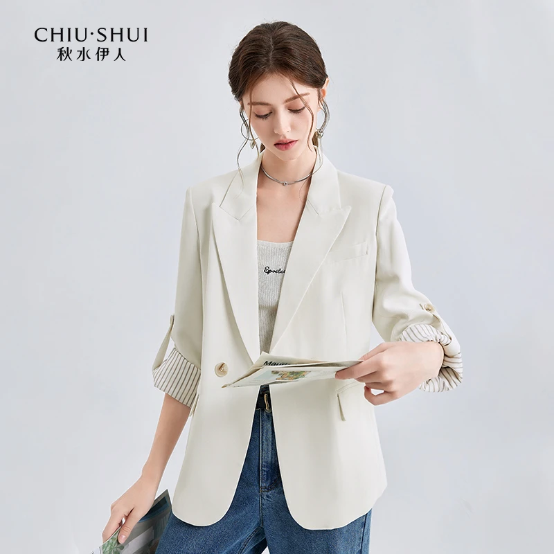【直播】秋水伊人时尚休闲感西装外套女装西服624112D075106
