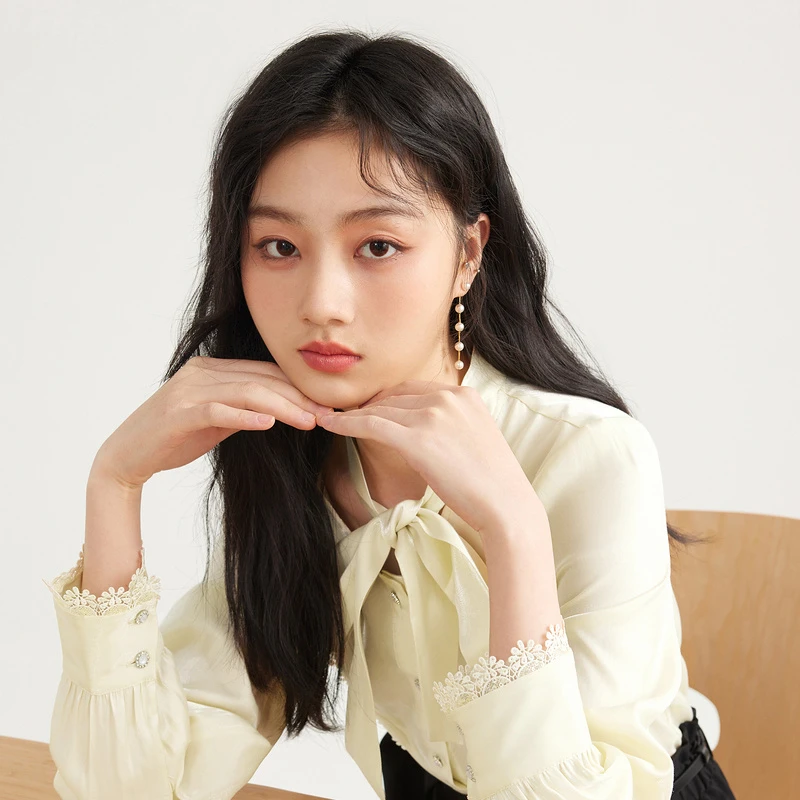 【直播】秋水伊人春季复古气质秋冬长袖上衣女士宽松蕾丝秋季3116