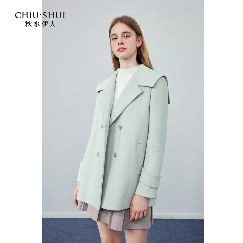 【李易行】秋水伊人翻领直筒显瘦毛呢外套上衣623409D120202