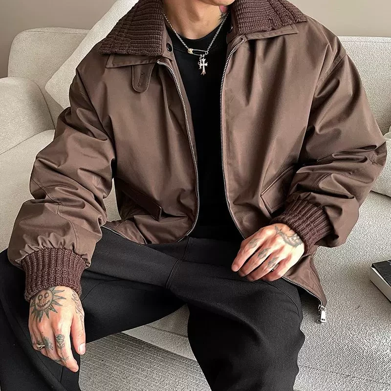 OXFREAK 黑标系列「猎户座 针织领」90白鸭绒羽绒服男飞行员外套