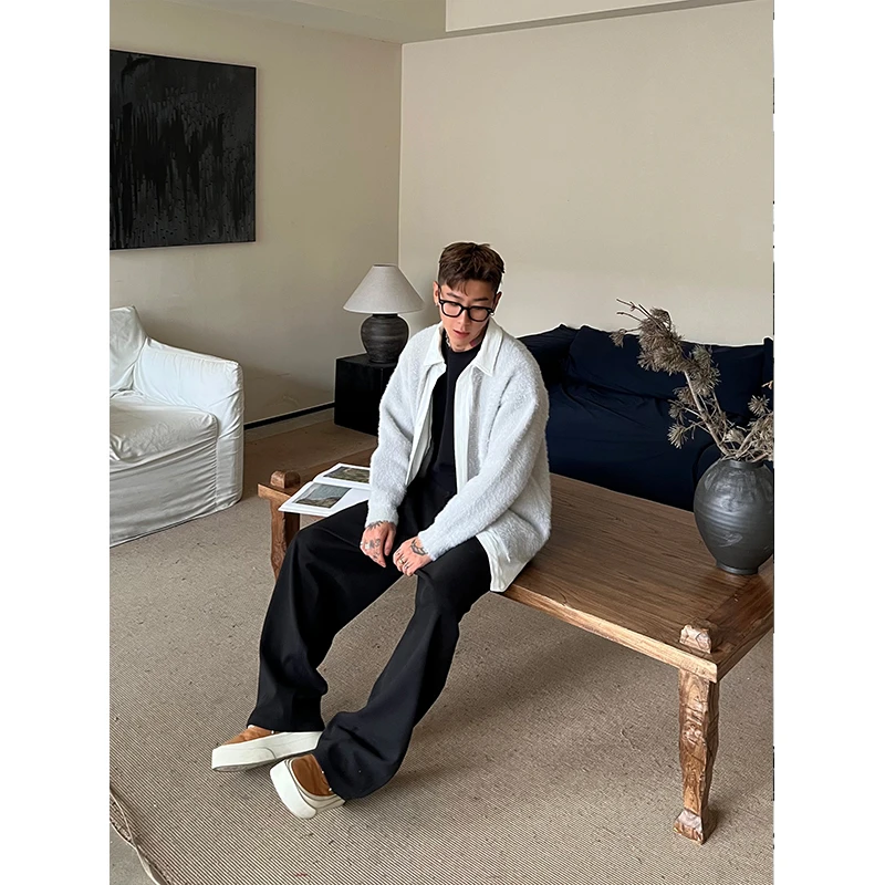 OXFREAK「简约软糯 假两件设计」慵懒毛衣男宽松冬季针织开衫外套