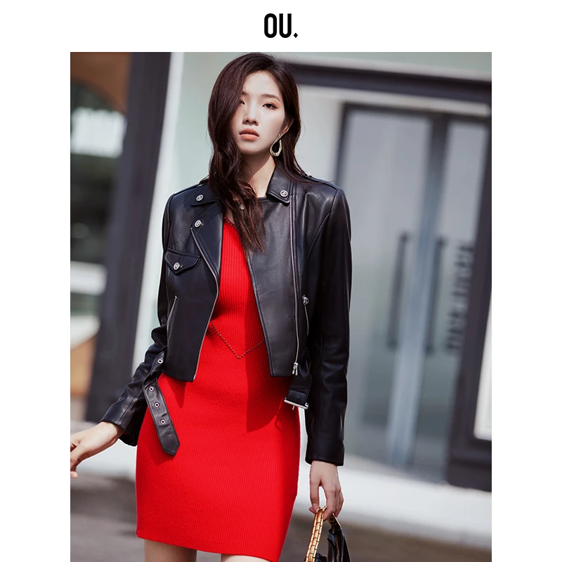【门店同款】OU.FASHION/欧点法式优雅显瘦连衣裙1152240053秋冬