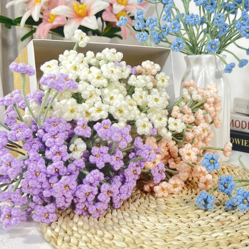 满天星花束编织材料包非成品自制永生花送女友礼物钩针diy毛线花