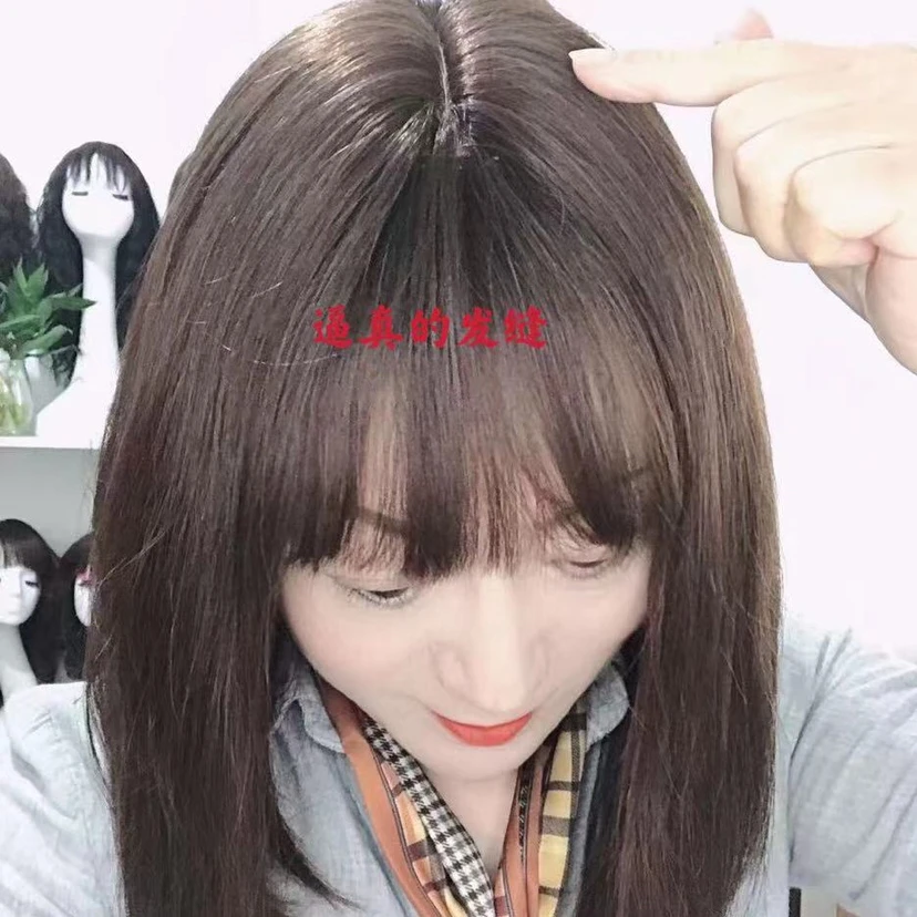 长锁骨发真发丝头套头顶发根假发片补发隐形波浪不伤发