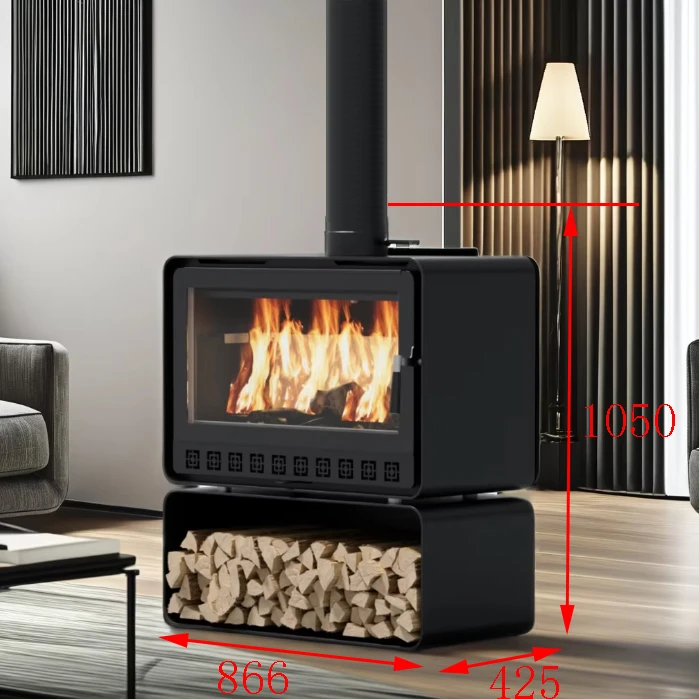 法莱蒙H5燃木取暖炉烧火民宿别墅农村装饰家用铸铁真火壁炉