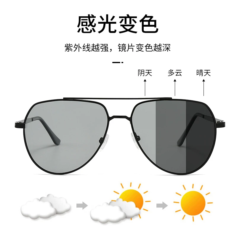 【感光变色高清垂钓偏光镜】Licbund男士户外防紫外线偏光太阳镜潮