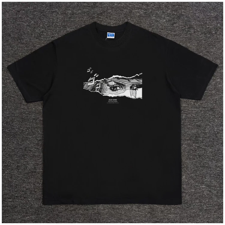 JOJO杰洛眼神短袖t恤重磅纯棉印花宽松复古美式潮牌男女同款ins风