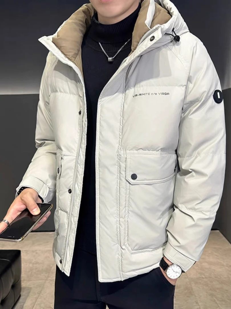 2024冬季新款潮流男士立领抗寒加厚保暖休闲外套--8812