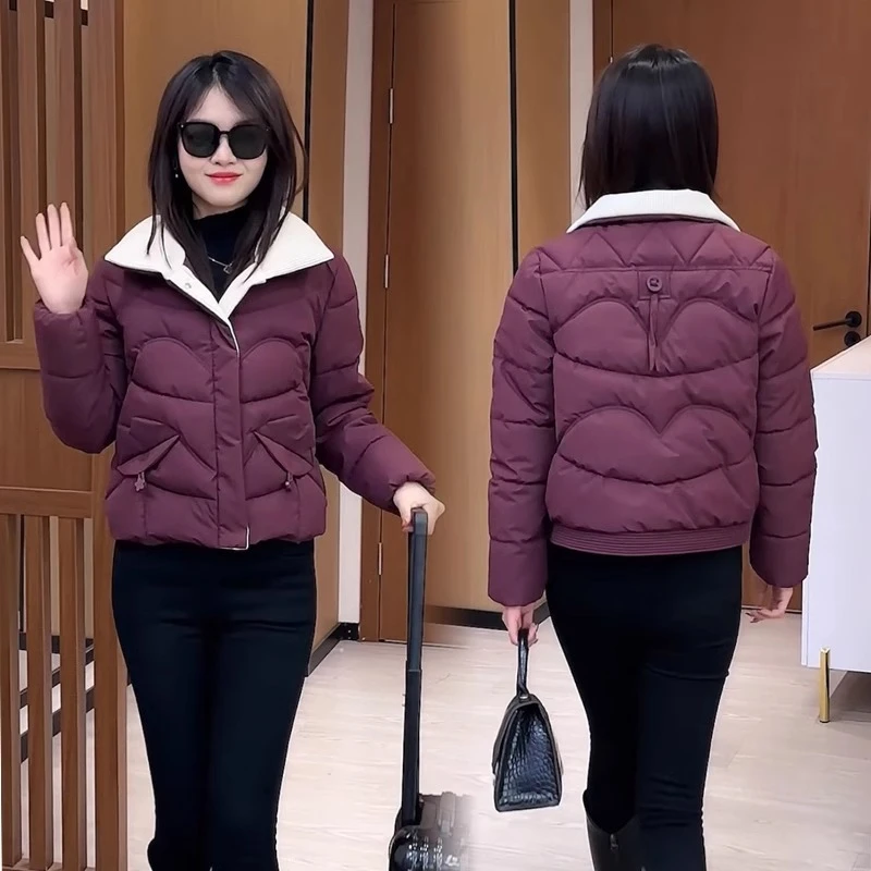 秋冬2024年时尚小个子显瘦减龄短棉袄休闲百搭加厚保暖羽绒棉服