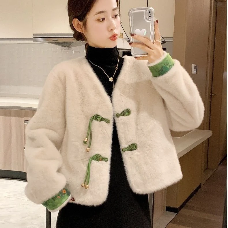 【凡凡专属】国风时尚宽松外套气质休闲百搭复古皮毛一体女装韩版