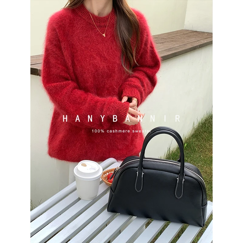 【绝艳美人】100山羊绒拉绒 冬季花纱女士毛衣SYR049