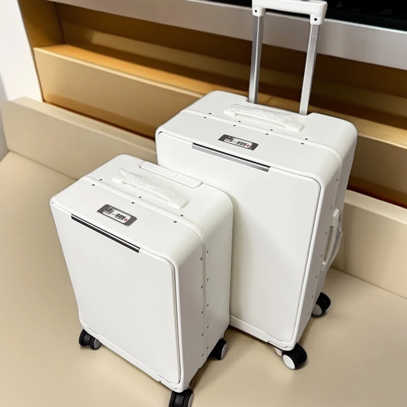 轻奢前开口行李箱静音万向轮20寸登机旅行箱24寸拉杆箱密码箱子