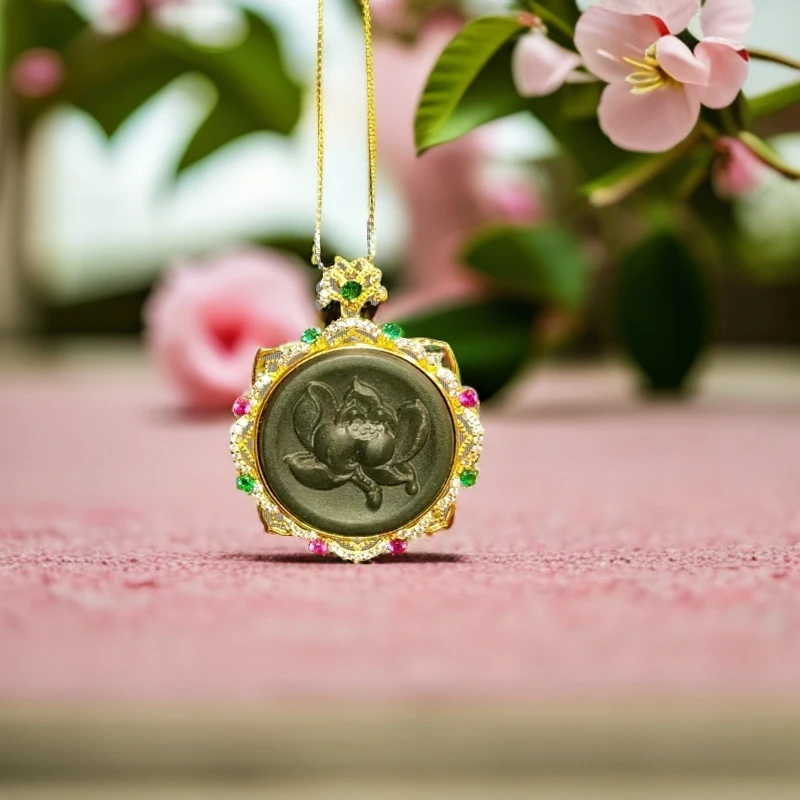 天然高奢和田玉墨玉吊坠68631（不含链）