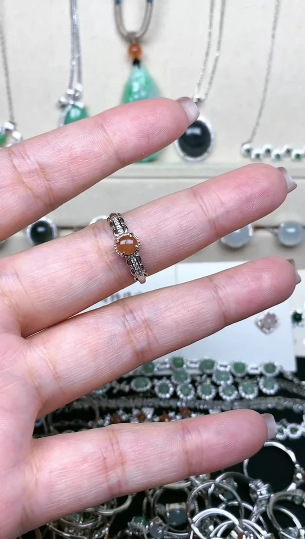 【闪购商品】翡翠戒指银S925镶嵌S925银镶嵌翡翠戒指