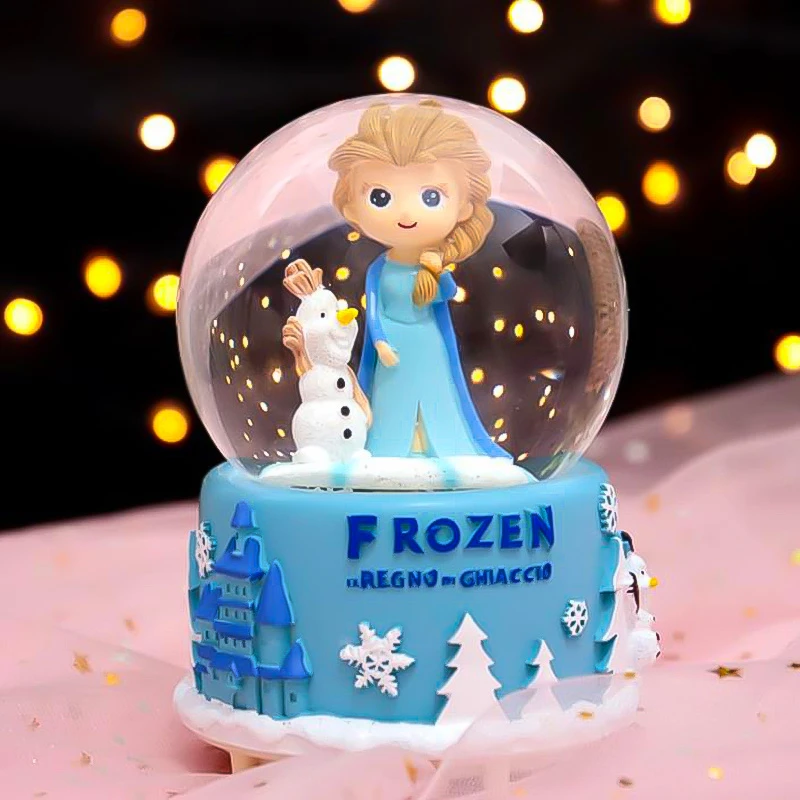 冰雪奇缘艾莎公主水晶球摆件音乐盒八音盒爱莎女生生日礼物女孩