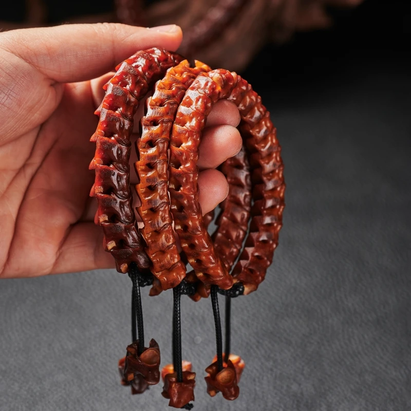 非金属皮质手链 【DL】老蛇骨真蛇骨天然蛇骨质文玩手链脊椎骨回流