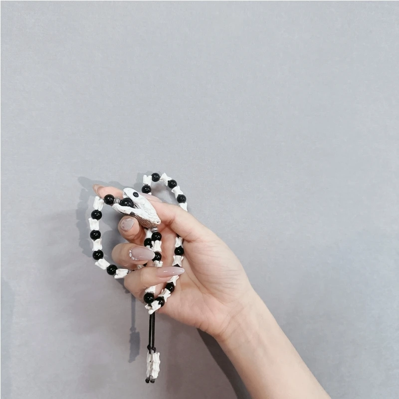 非金属皮质手链 【运】原创设计款蛇骨手链天然蛇骨文玩小众定制
