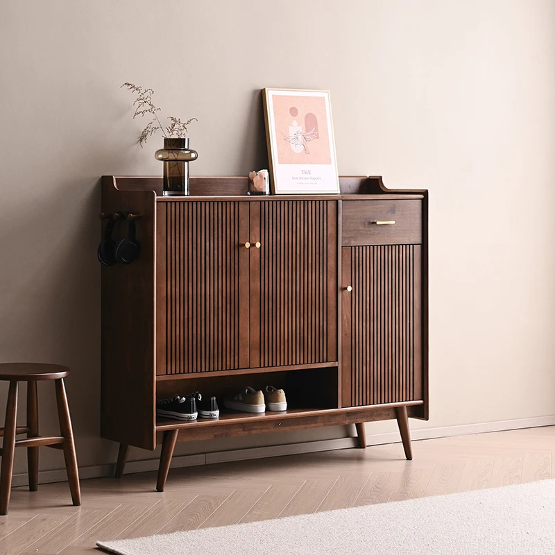 尚品实木鞋柜现代简约家用门口玄关柜小户型门厅隔断柜客厅置物柜