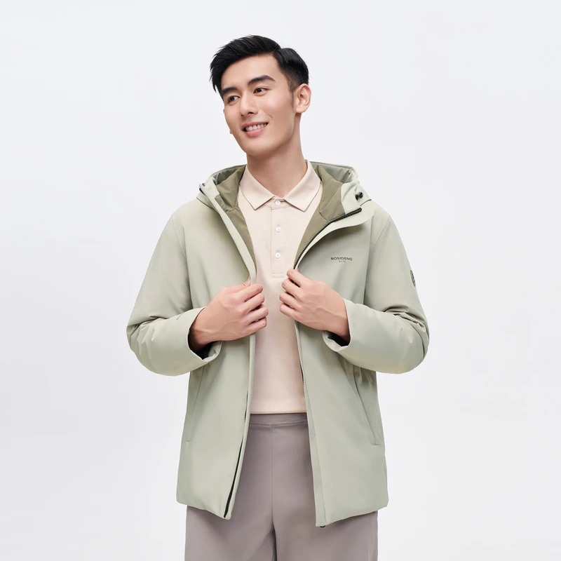 波司登2023冬季男士经典商务连帽品质高端保暖鹅绒羽绒服外套