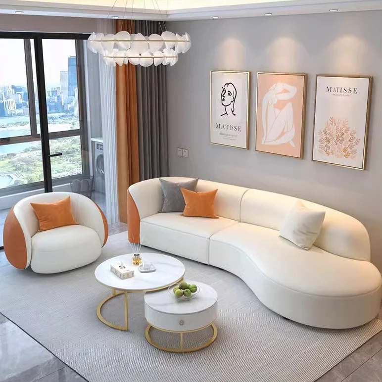 小户型网红弧形沙发家用简约客厅沙发轻奢酒店家具高颜值沙发新款