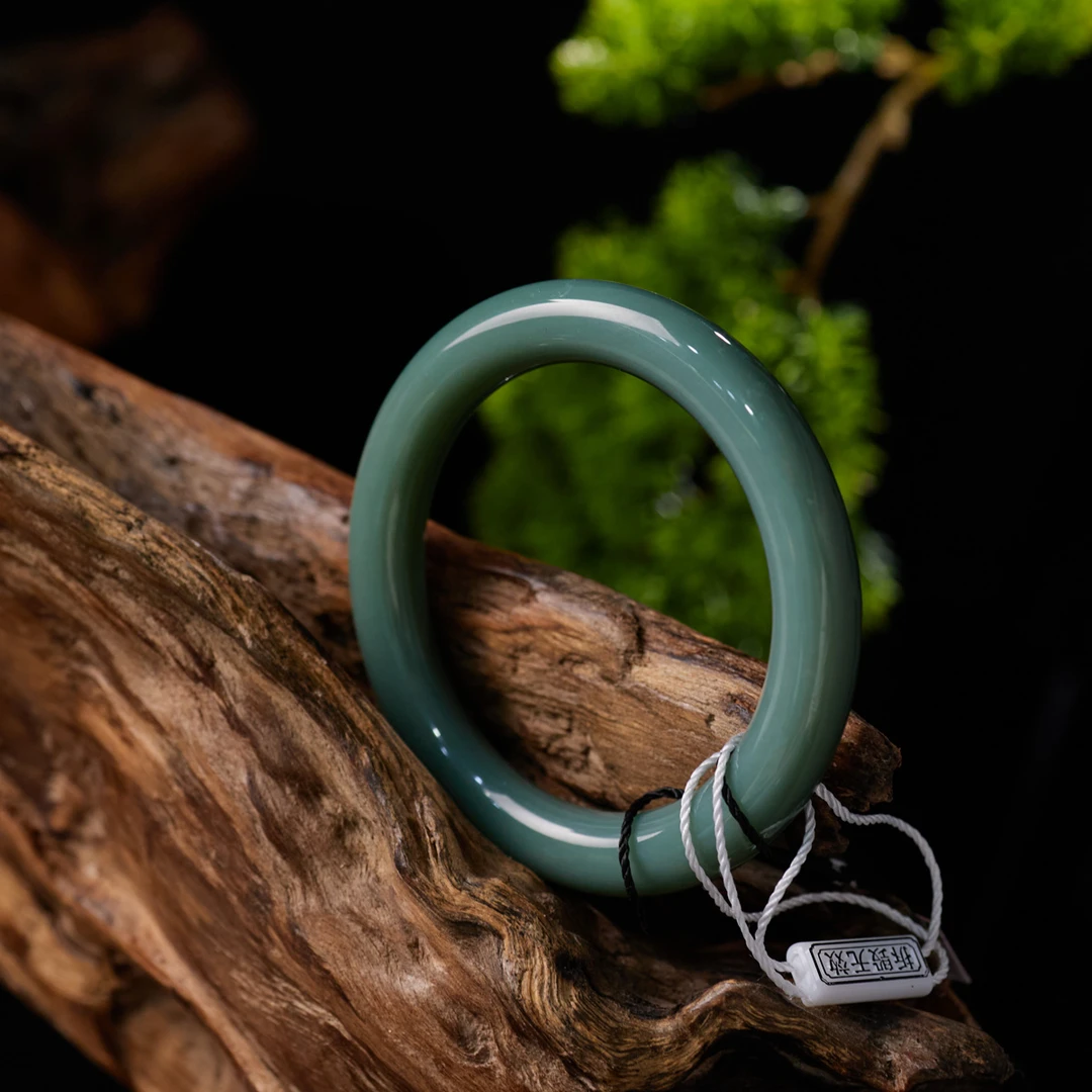 【一笙·臻藏】洛神 · 和田玉高色瓷蓝手镯典藏级儒雅瓷蓝 YS18712