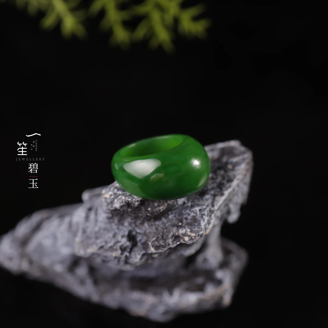 【一笙珠宝】天然和田玉戒指碧玉戒指14-22圈口可选