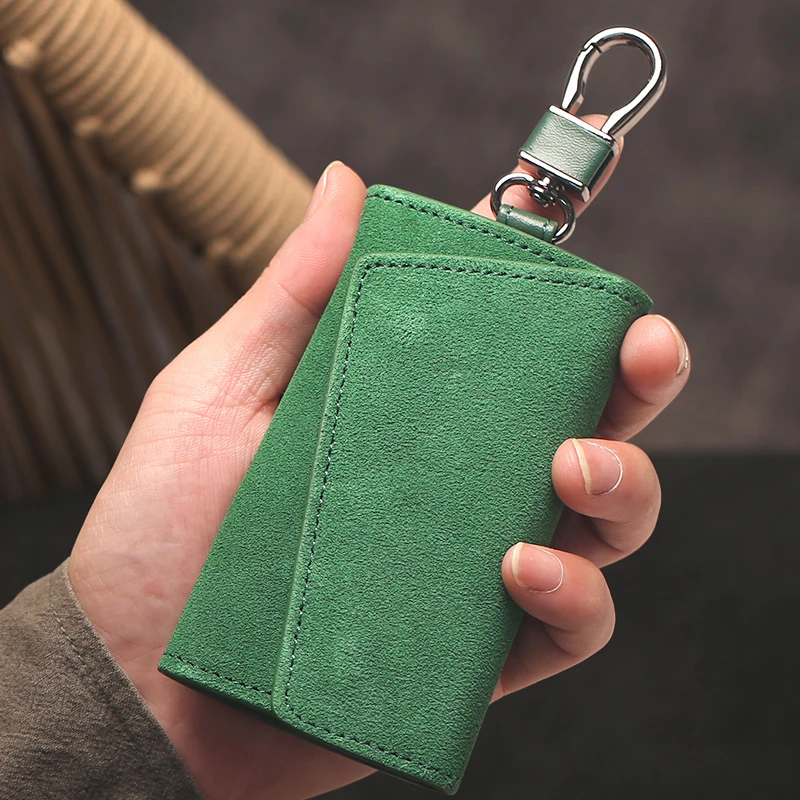 便携钥匙包女士真皮个性家用锁匙包暗扣小巧迷你大容量时尚钥匙包