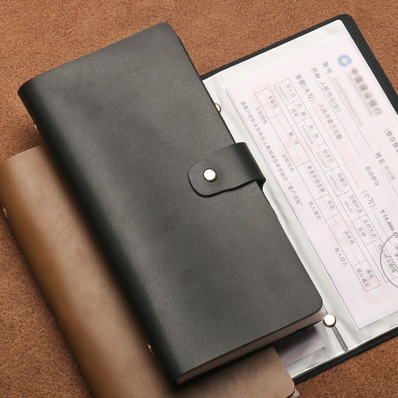 定期存单专用夹票据收纳本银行存单夹真皮收纳多功能存折卡一体包