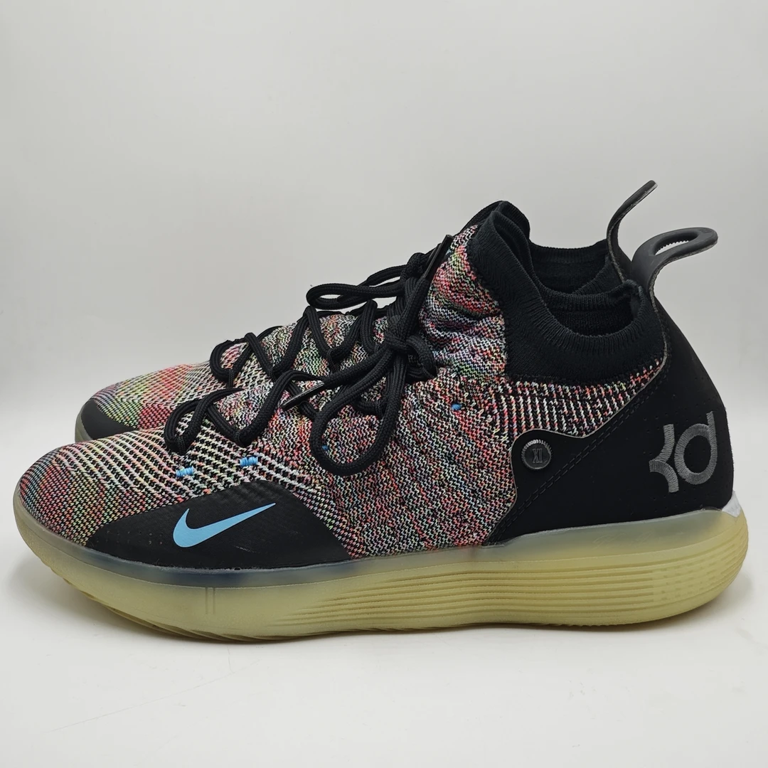 KD11黑彩虹/44码/90新/公价1700/无盒篮球鞋