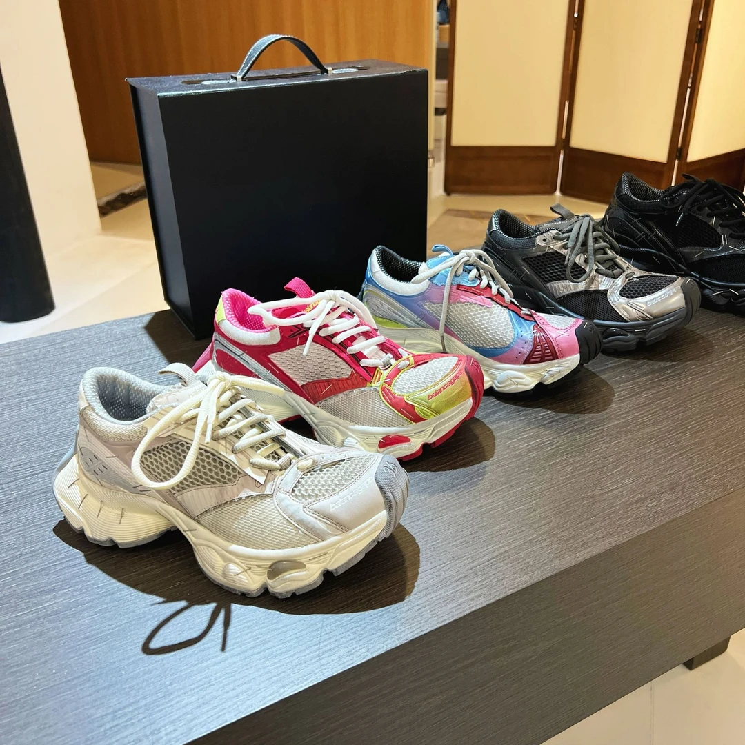 2024秋冬新巴黎情侣鞋14代运动鞋做旧男女鞋复古手工订书机老爹鞋