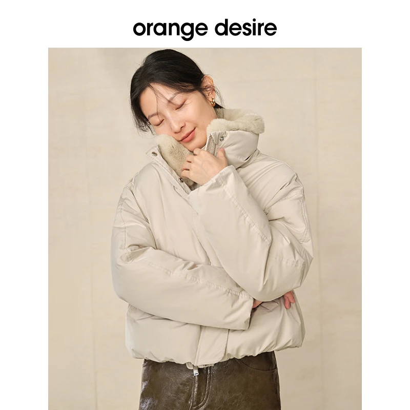 orange desire奶油风短款立领夹克羽绒服女OD2CWY5040