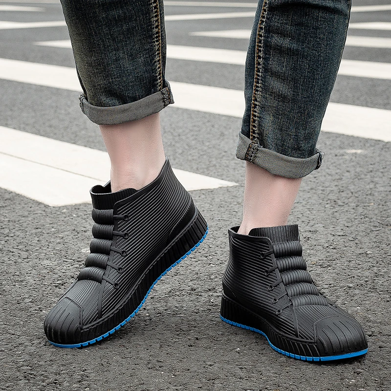 日系时尚雨鞋男短筒雨靴夏季马丁靴短靴防水防滑水鞋雨天胶鞋厨房