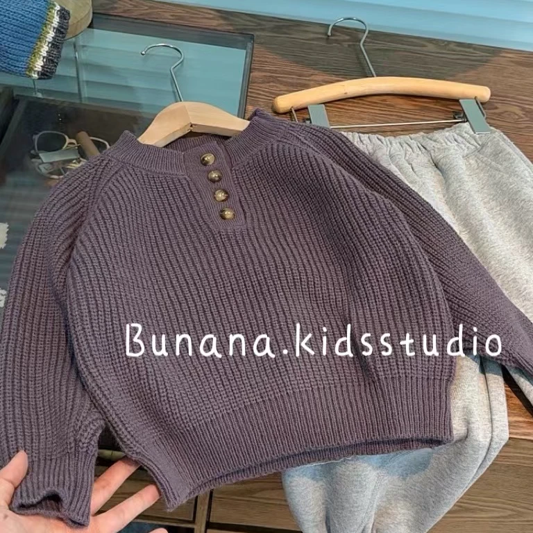 2024秋冬新品儿童毛衣套头加厚休闲儿童针织衫宽松
