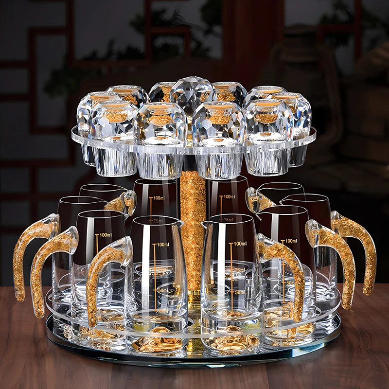 爆款2025新款白酒杯套装家用一口杯二两分酒器高级感水晶玻璃酒具