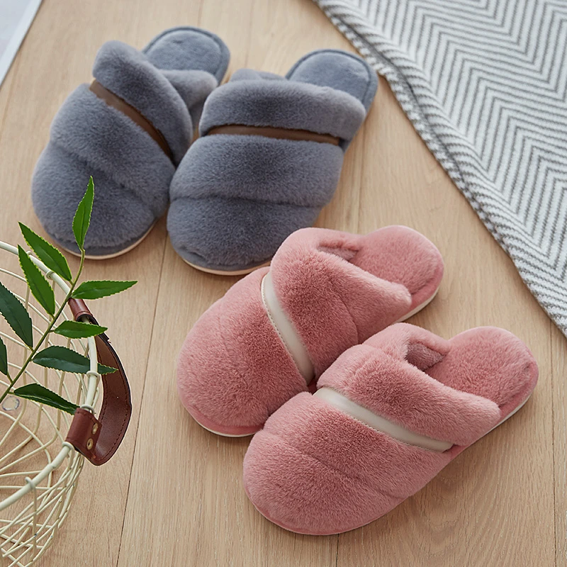 棉拖鞋男秋冬季家用室内温暖居家加厚毛绒保暖情侣简约防滑女冬天