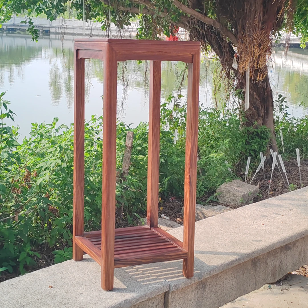 乌金木纯原木花架简洁大气落地酒店客厅家用创意简约办公室简易